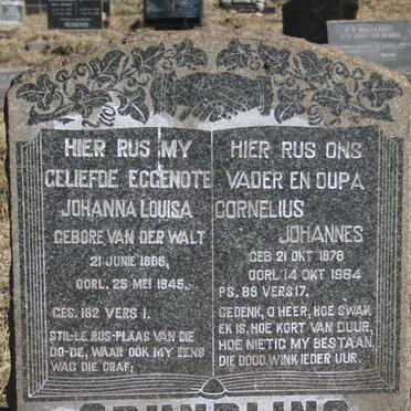 GRUNDLING Cornelius Johannes 1878-1964 & Johanna Louisa VAN DER WALT 1885-1945