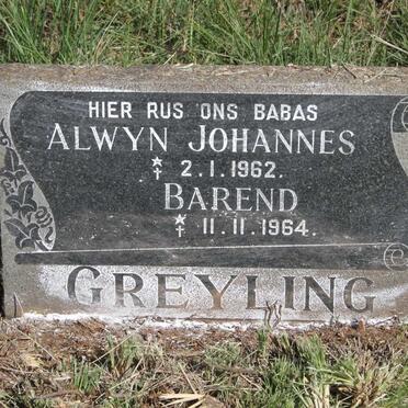 GREYLING Alwyn Johannes 1962-1962 :: GREYLING Barend 1964-1964