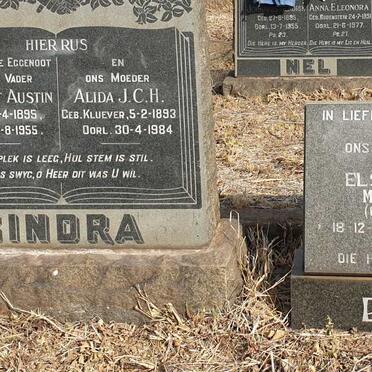 GINDRA Herbert Austin 1895-1955 & Alida J.C.H. KLUEVER 1893-1984 :: BOTHA Elsebe Jacoba Margaretha GINDRA 1919-1998