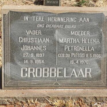 GROBBELAAR Christiaan Johannes 1897-1954 & Martha Helena petronella DU PLESSIS 1905-1970