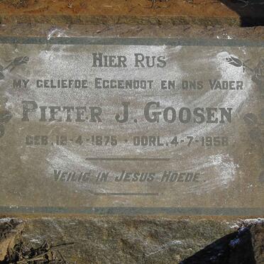 GOOSEN Pieter J. 1875-1958