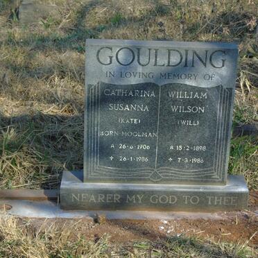 GOULDING William Wilson 1898-1986 &amp; Catharina Susanna MOOLMAN 1906-1986