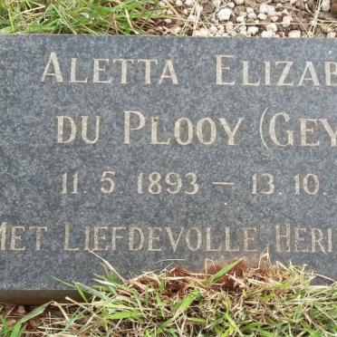 GEYER Jan Jacobus 1883-19?2 :: DU PLOOY Aletta Elizabeth nee GEYER 1893-1973