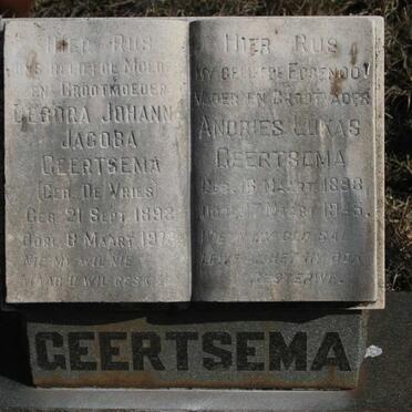 GEERTSEMA Andries Lukas 1898-1945 & Debora Johanna Jacoba DE VRIES 1893-1973