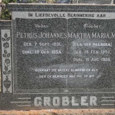 GROBLER Petrus Johannes 1891-1954 & Martha Maria M. VAN HEERDEN 1896-1959