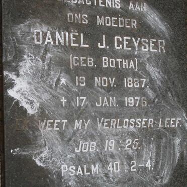 GEYSER Daniel J. nee BOTHA 1887-1976 :: STORM Maria Adriana nee GEYSER 1919-1938_2