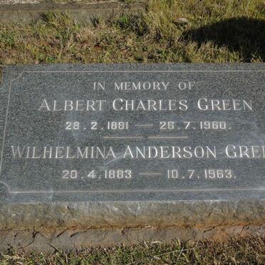 GREEN Albert Charles 1881-1960 &amp; Wilhelmina Anderson 1883-1963