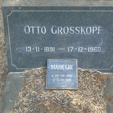 GROSSKOPF Otto 1891-1960 &amp; Marietjie 1895-1991