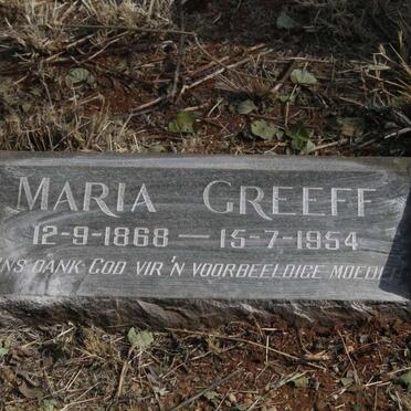 GREEFF Maria 1868-1954