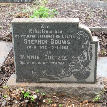 GOUWS Stephen 1892-1965 :: COETZEE Minnie