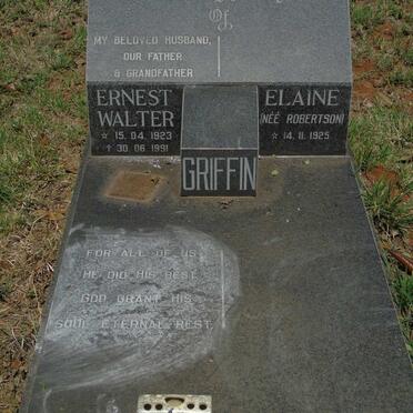 GRIFFIN Ernest Walter 1923-1991 & Elaine ROBERTSON 1925- 