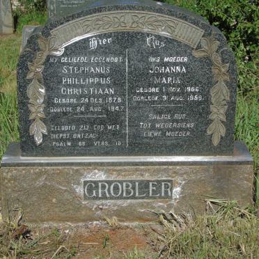GROBLER Stephanus Phillippus Christiaan 1879-1947 & Johanna Maria 1886-1958