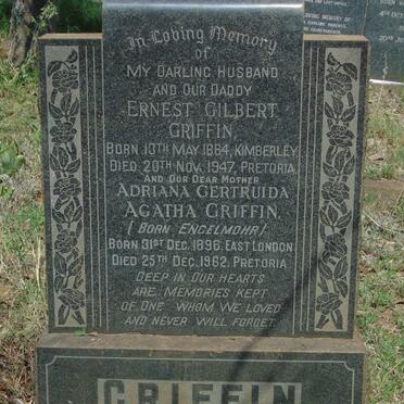 GRIFFIN Ernest Gilbert 1884-1947 & Adriana Gertruida Agatha ENGELMOHR 1896-1962