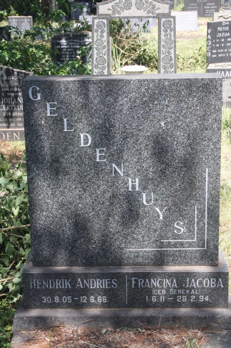GELDENHUYS Hendrik Andries 1905-1966 &amp; Francina Jacoba SENEKAL 1911-1994
