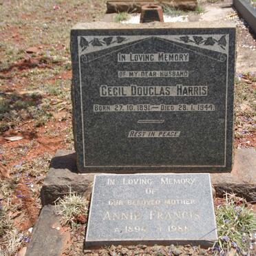 HARRIS Cecil Douglas 1891-1944 &amp; Annie Francis 1894-1988