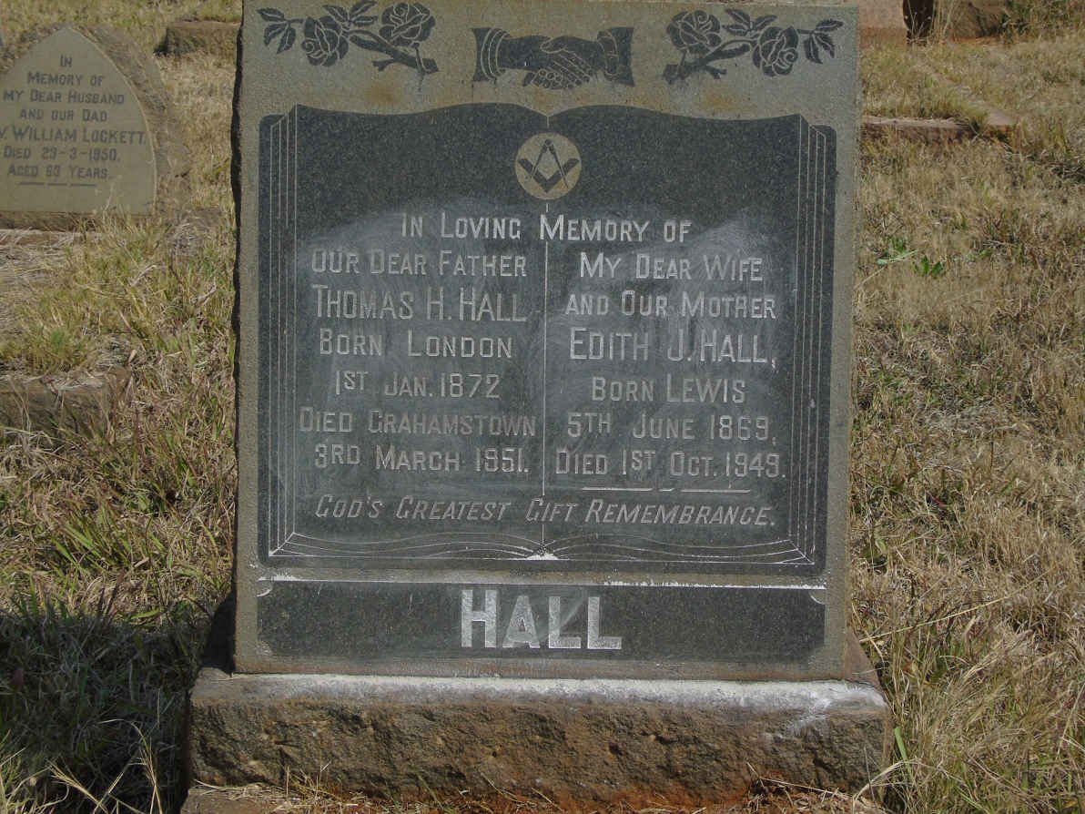 HALL Thomas H. 1872-1951 &amp; Edith J. LEWIS 1869-1949
