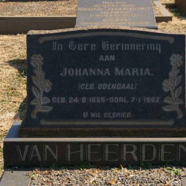 HEERDEN Johanna Maria, van nee ODENDAAL 1885-1962