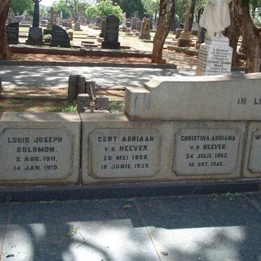 HEEVER Gert Adriaan, v.d. 1858-1935 :: V.D. HEEVER Christina Adriana 1862-1942 :: SOLOMON Louis Joseph 1911-1913