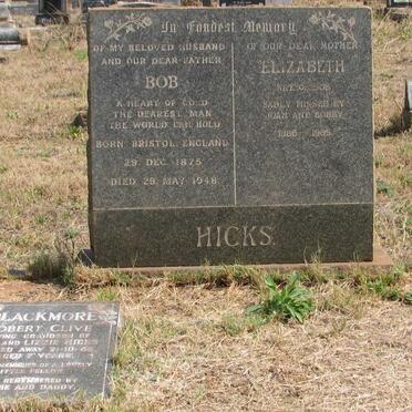 HICKS Bob 1875-1948 &amp; Elizabeth 1886-1965 :: BLACKMORE Robert Clive -1949