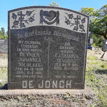 JONGH Reynier Johannes Nicolaas, de 1897-1961 &amp; Catharina Hendrina 1910-1968