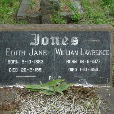 JONES William Lawrence 1877-1959 &amp; Edith Jane 1883-1951