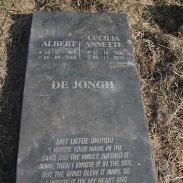 JONGH Albert, de 1925-2008 & Cecilia Annette 1930-2015