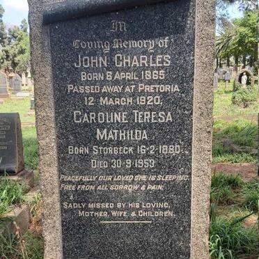 JANKE John Charles 1865-1920 &amp; Caroline Teresa Mathilda STORBECK 1880-1953