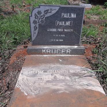 KRUGER Joachim Johannes Nicolaas 1905-1990 &amp; Paulina VAN MANEN 1900-1988
