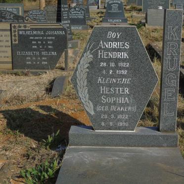 KRUGEL Andries Hendrik 1922-1992 &amp; Hester Sophia DEKKERS 1922-1990