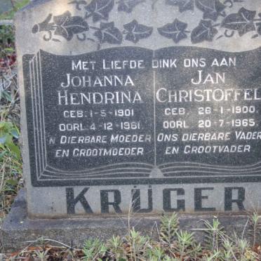 KRUGER Jan Christoffel 1900-1965 &amp; Johanna Hendrina 1901-1961