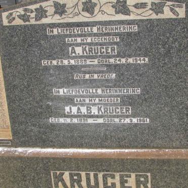 KRUGER A. 1889-1944 & J.A.B. 1891-1961 :: VAN DER WESTHUIZEN Rensche Margaretha  nee KRUGER 1911-1981 _2