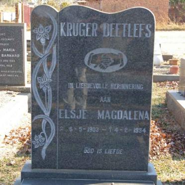 KRUGER Elsje Magdalena, DEETLEFS 1903-1994