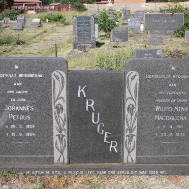 KRUGER Johannes Petrus 1904-1994 &amp; Wilhelmina Magdalena 1911-1976