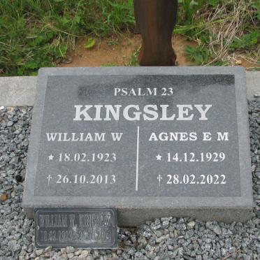 KINGSLEY William W. 1923-2013 &amp; Agnes Emilie Margarete 1929-2022 