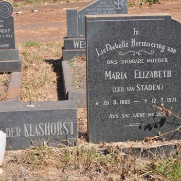 KLASHORST Philippus Lodewikus, van der 1878-1944 &amp; Maria Elizabeth VAN STADEN 1888-1971