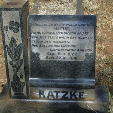 KATZKE Hettie 1927-1938