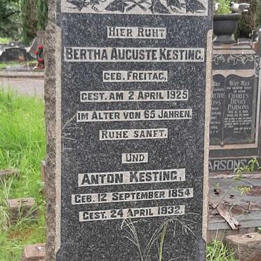KESTING Anton 1854-1932 &amp; Bertha Auguste FREITAG -1925