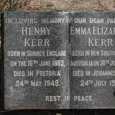 KERR Henry 1863-1949 &amp; Emma Elizabeth 1868-1951
