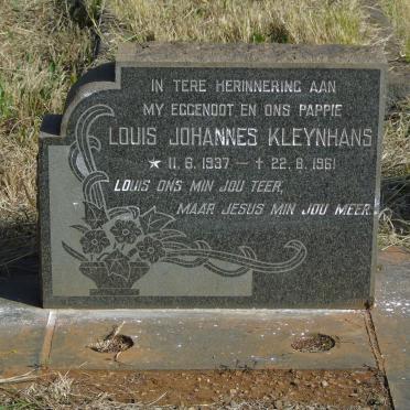 KLEYNHANS Louis Johannes 1937-1961