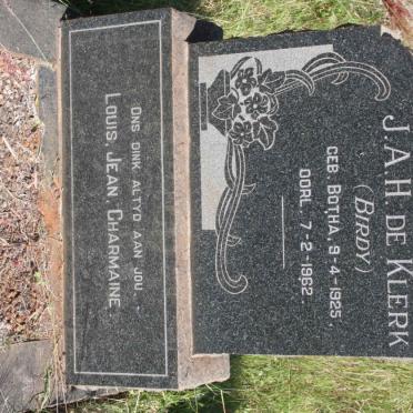 KLERK J.A.H., de nee BOTHA 1925-1962