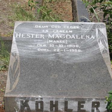 KOHLER Hester Magdalena nee MAREE 1908-1958