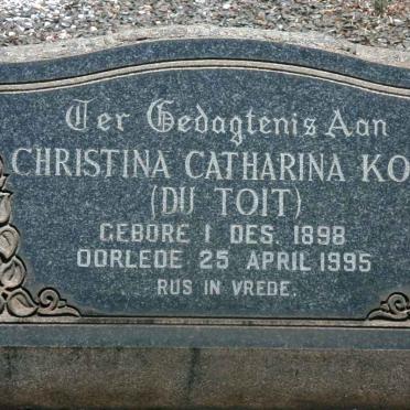 KOK Christina Catharina nee DU TOIT 1898-1995
