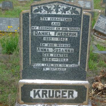 KRUGER Daniel Frederik 1889-1942 &amp; Anna Susanna VENTER 1894-1962