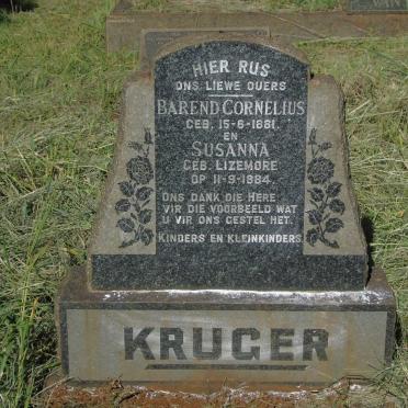 KRUGER Barend Cornelius 1881- & Susanna LIZMORE 1884-