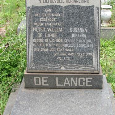 LANGE Pieter Willem, de 1906-1959 &amp; Susanna Johanna 1911-1998