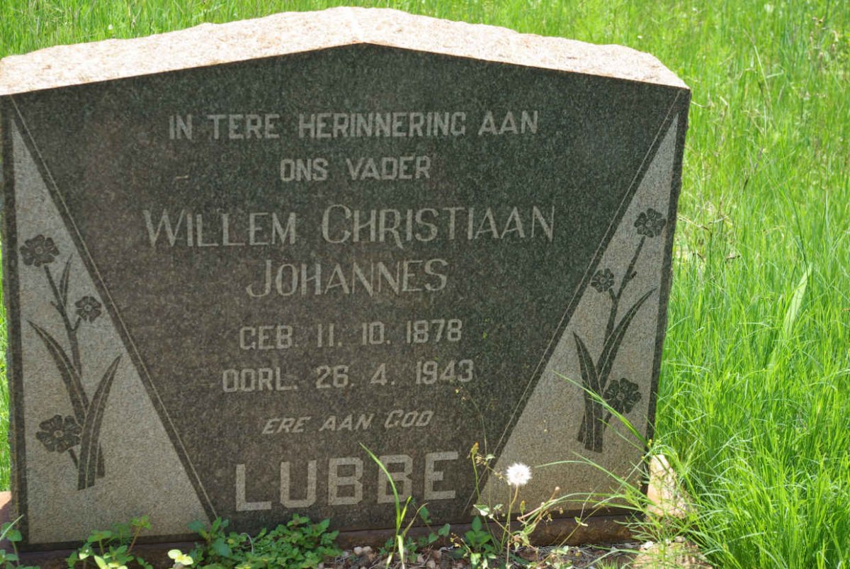 LUBBE Willem Christiaan Johannes 1878-1943