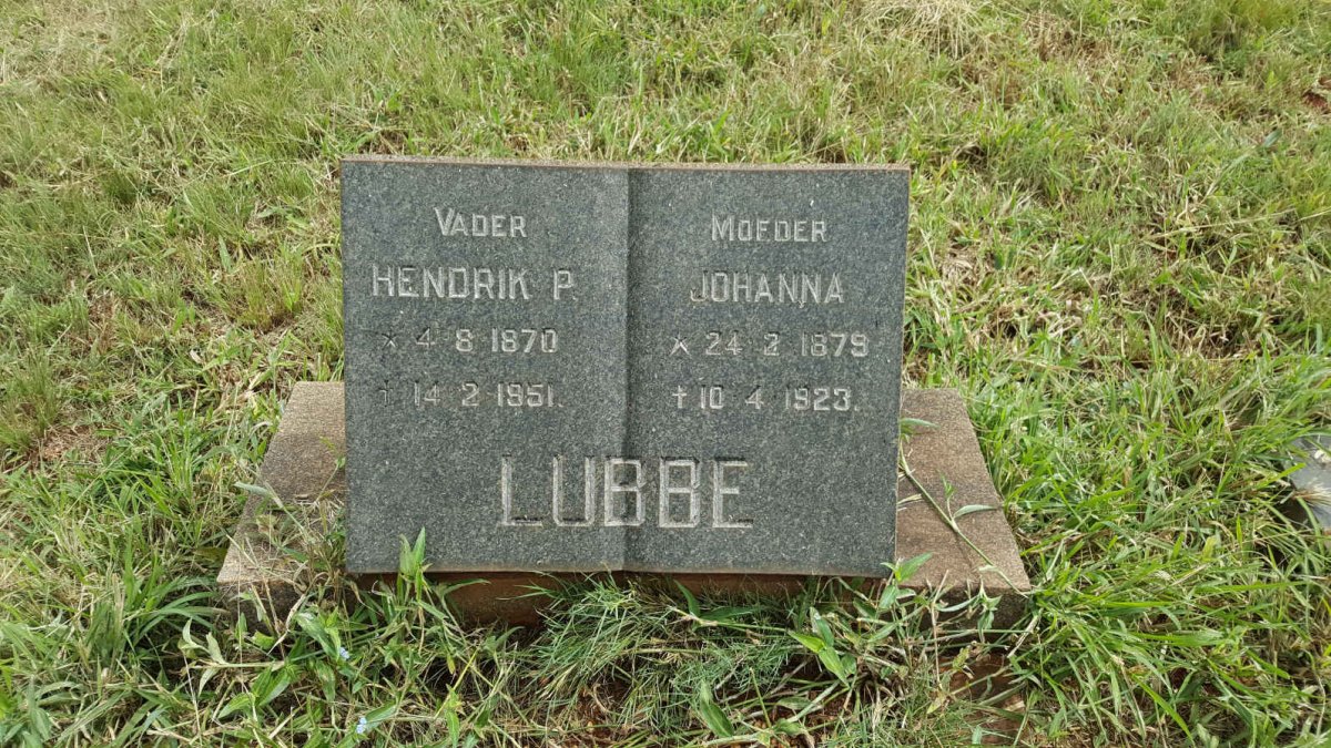 LUBBE Hendrik P. 1870-1951 &amp; Johanna 1879-1923