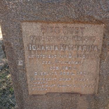 LOUW Johanna Katharina nee SCHOEMAN 1865-192?