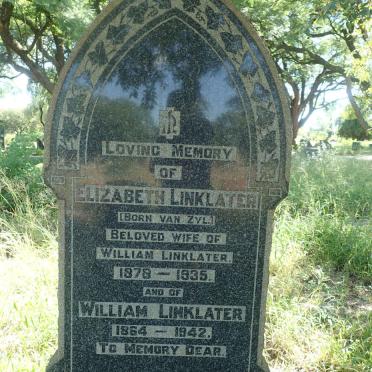 LINKLATER William 1864-1942 &amp; Elizabeth VAN ZYL 1878-1935