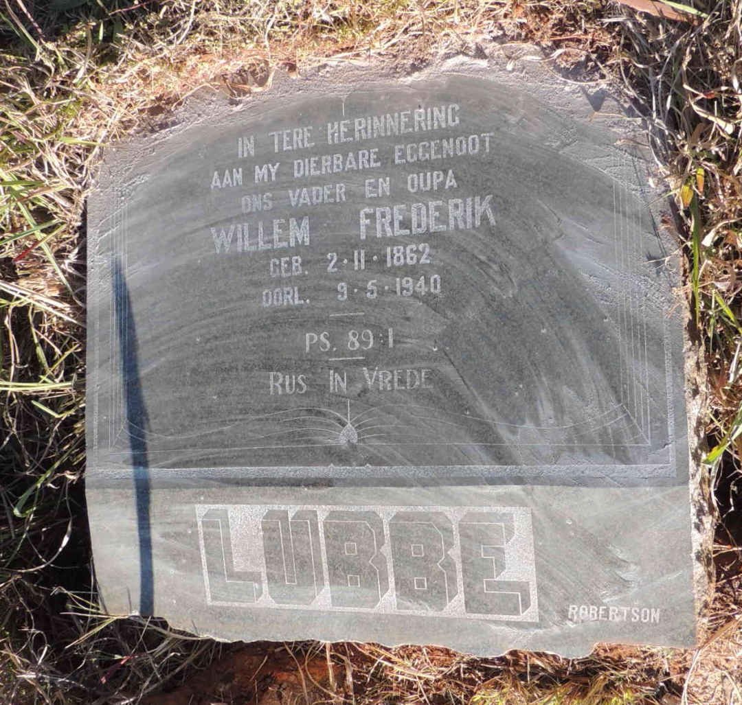 LUBBE Willem Frederik 1862-1940